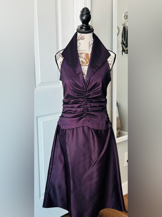 Tadashi Shoji Dresses & Skirts - Tadashi Shoji Plum Ruched Halter Gown